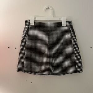 Classic Black and White Checkered Skirt